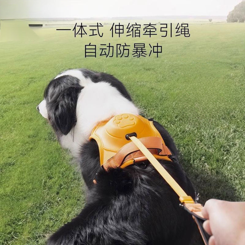 Dog traction rope chest and back integrated retractable dog walking rope medium and large dog vest-style harness to break free
