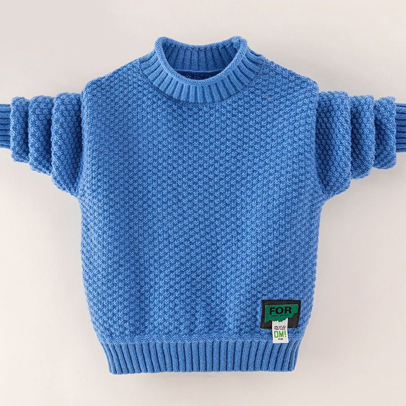 Boys' sweaters 2025 new style handsome spring middle and large children's knitted children's tops comfortable girls thickened pullover