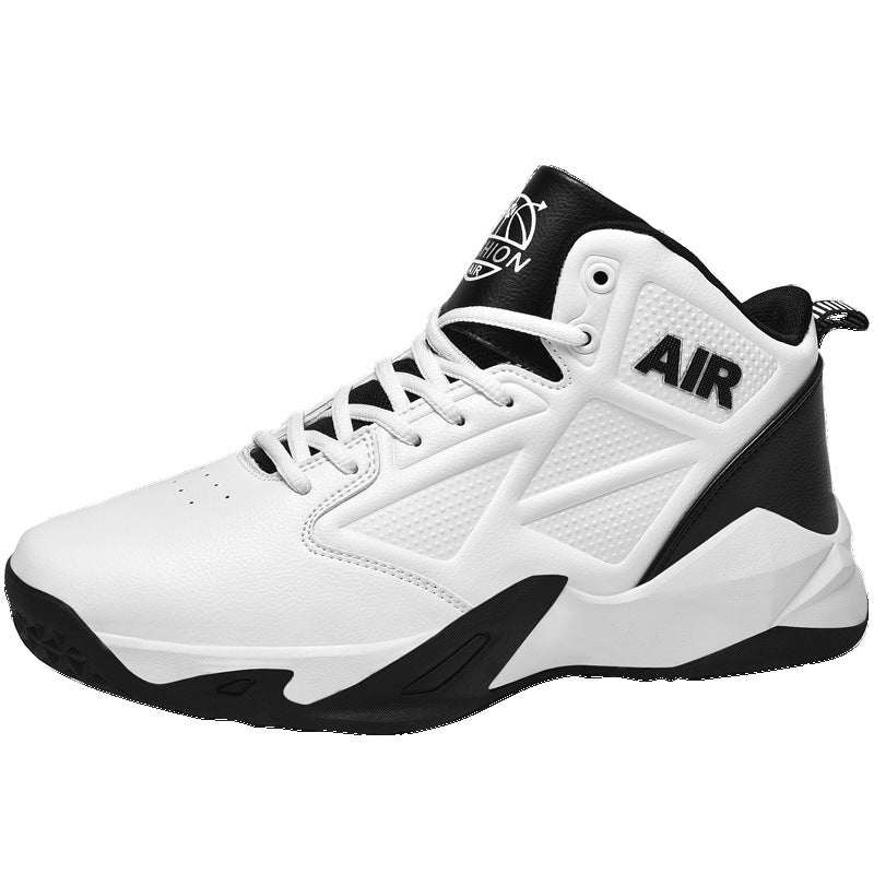 Men's summer new shoes men's youth large size white mesh breathable ball shoes high top basketball sports trendy shoes