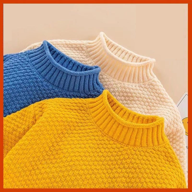 Boys' sweaters 2025 new style handsome spring middle and large children's knitted children's tops comfortable girls thickened pullover
