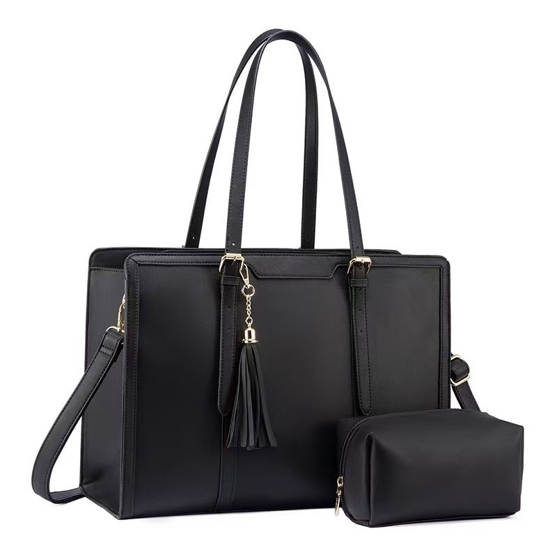 New Fashion Handbag Laptop Shoulder Bag Leather Computer Bag 2 in 1