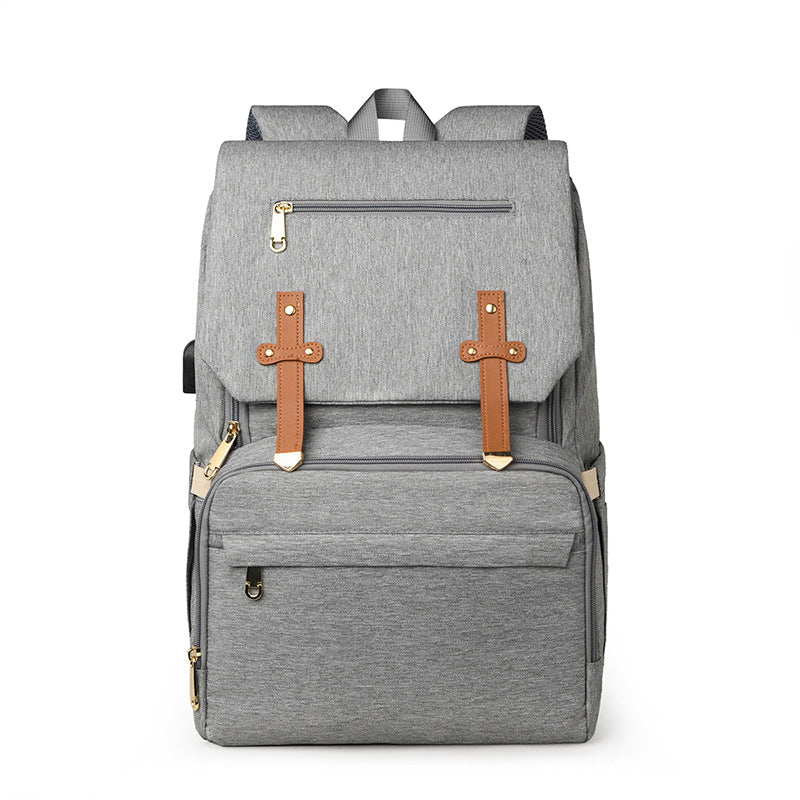 Mommy bag two-piece set Japanese multifunctional decompression air cushion mother and baby bag out USB charging large capacity mommy bag
