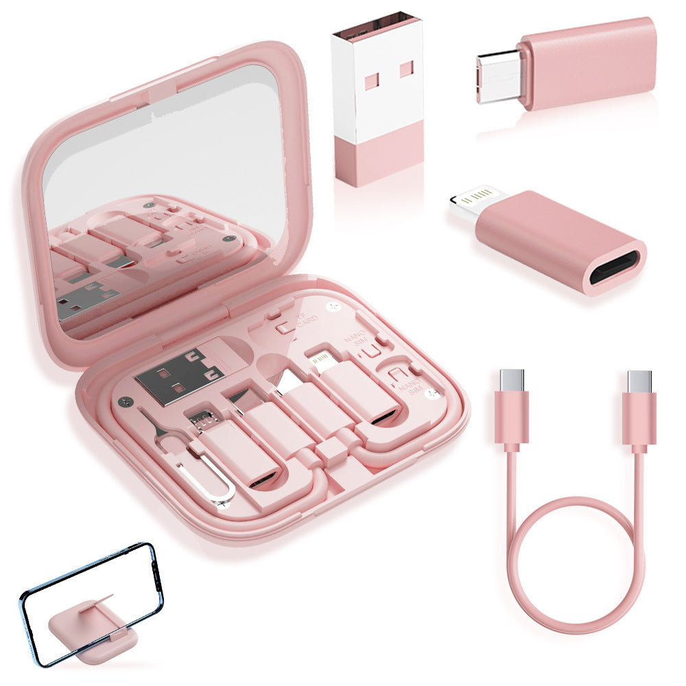 portable magnetic fast charging data cable foldable portable three-in-one universal box typec charging cable