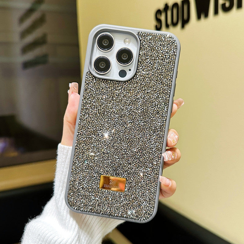Luxury full diamond iPhone 16 rhinestone mobile phone case Apple 15 suitable for 14promax diamond anti-fall full protection