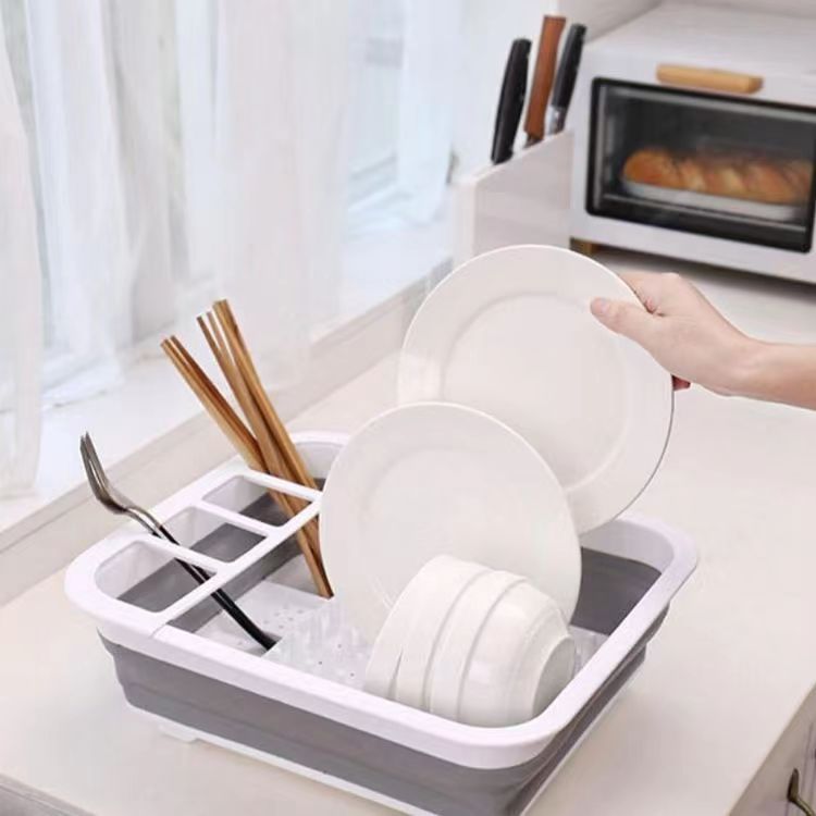 Foldable drain bowl rack new kitchen bowl and chopstick storage rack multi-function sink drain rack drying rack