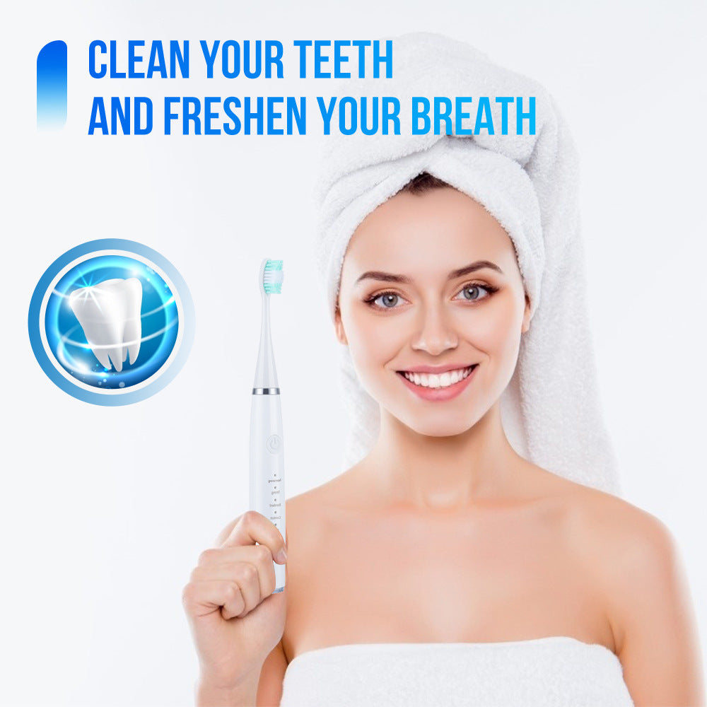 Cross-border 5-speed high-frequency vibration tooth cleaner USB electric toothbrush tooth cleaner to remove stains and calculus set tooth cleaner