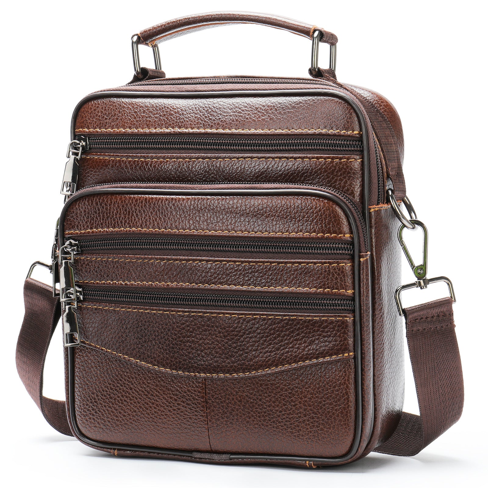 Foreign trade shoulder bag men's genuine leather messenger bag first layer cowhide casual small bag business bag vertical bag trendy