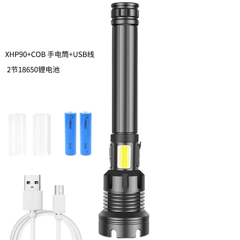 Cross-border P70 high-intensity flashlight outdoor waterproof USB rechargeable telescopic zoom high-power LED flashlight