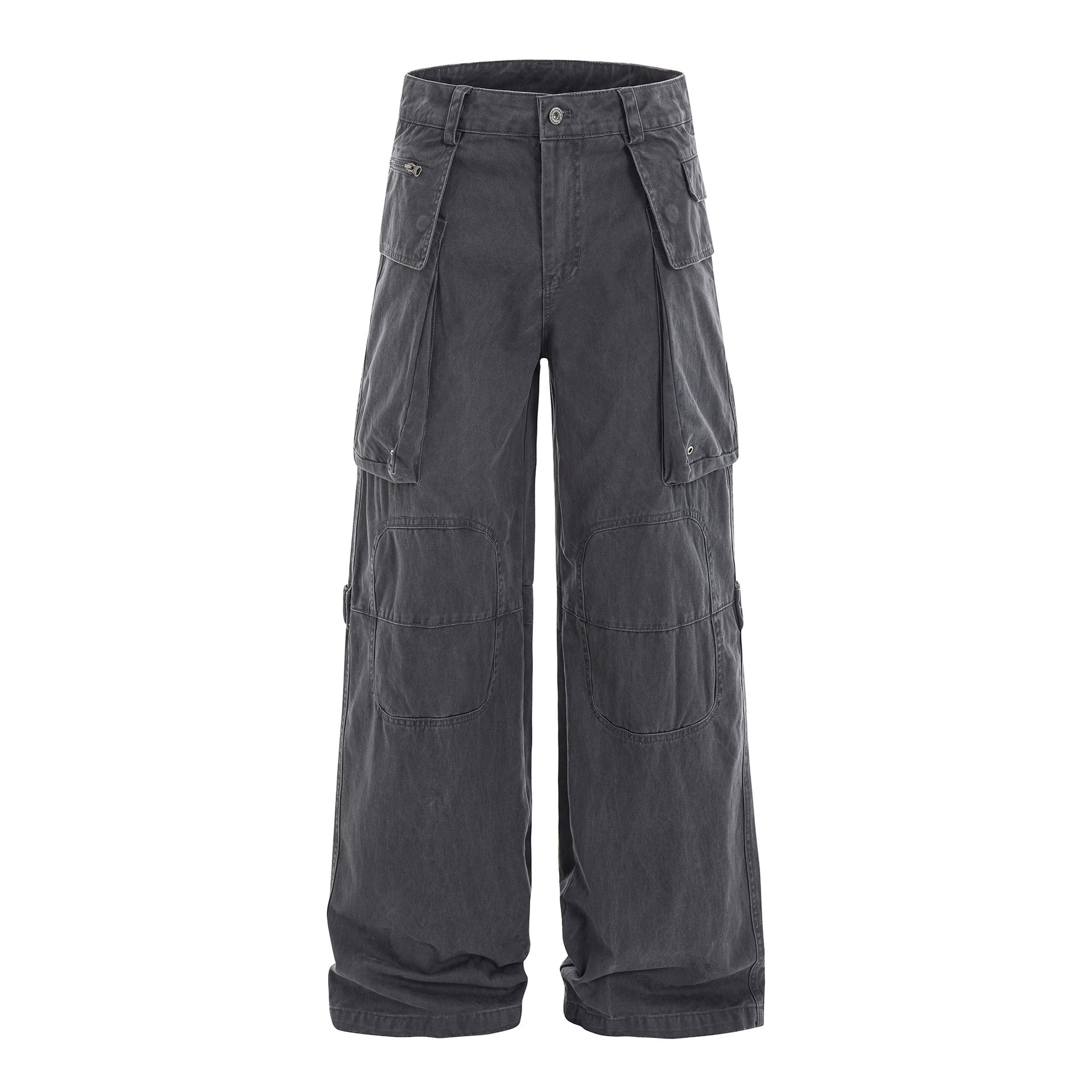 OREETA American retro cleanfit simple high-end overalls men and women street hip-hop distressed casual pants