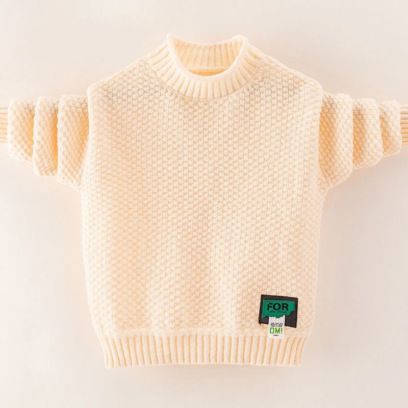 Boys' sweaters 2025 new style handsome spring middle and large children's knitted children's tops comfortable girls thickened pullover