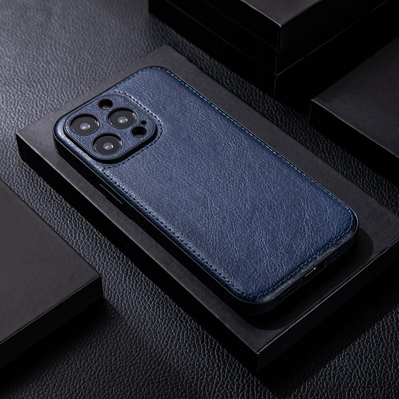 Apple 15promax mobile phone case high-end leather suitable for iPhone14 high-end 13 anti-fall leather grain 12 leather case