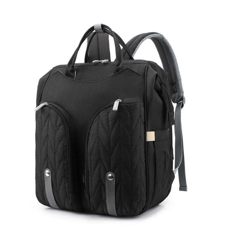 Korean version of mommy bag baby bed large capacity backpack with baby bag fabric Bao mom outing backpack waterproof