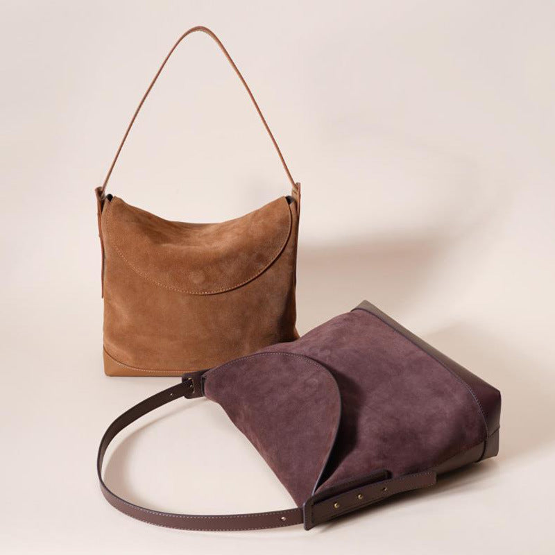 Spring and summer women's bag large capacity shoulder bag women 2025 new retro commuter shoulder bag frosted crossbody tote bag trend