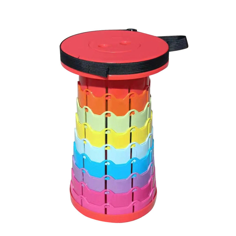 Portable Telescopic Stool Outdoor Folding Stool Adjustable Home Round Stool Travel