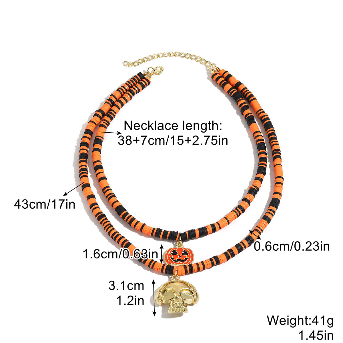 European and American Cross-Border Gothic Jewelry Halloween Jewelry Dark Bat Ghost Skeleton Pumpkin Spider Halloween Necklace