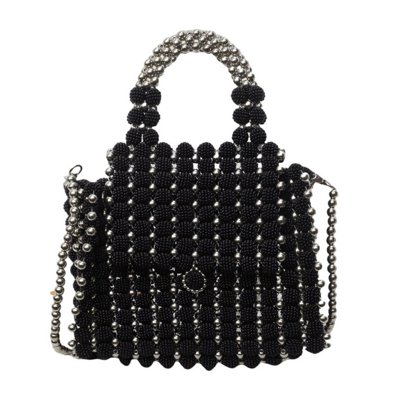 European and American fashion beaded handbags for women new cross-border high-quality hand-woven shoulder messenger bag