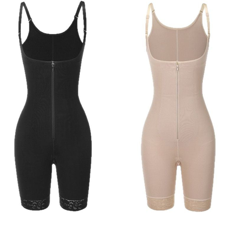 Cross-border European and American new body shaping bodysuit shaping hip-lifting corset zipper buttoned tummy-tightening body tights for women