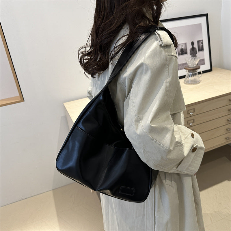 Classic cross-border bag, high-end large-capacity retro women's bag, simple commuting underarm bag, shoulder bag source production