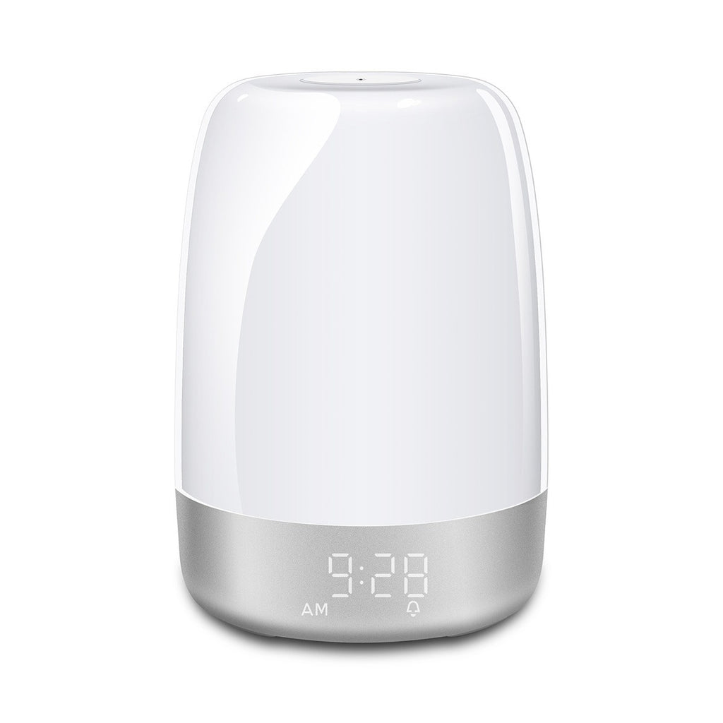 Sleep simulation sunrise wake-up light alarm clock wholesale simple silent touch bedside USB colorful night light romantic