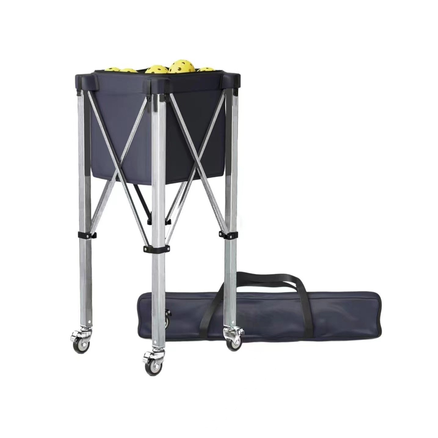 Folding tennis racket aluminum alloy tennis cart portable mobile coach car ball picking basket tennis packaging ball basket