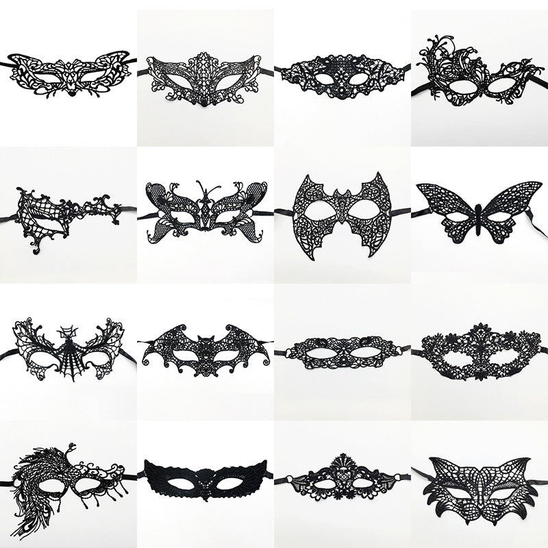 Cross-border exclusive masquerade party lace mask Christmas Halloween fun unshaped eye mask supplies