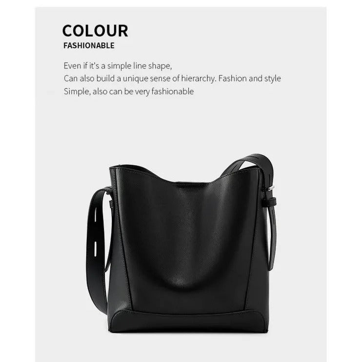 Women's new style high-end large-capacity bucket bag soft leather versatile shoulder crossbody bag one piece dropshipping