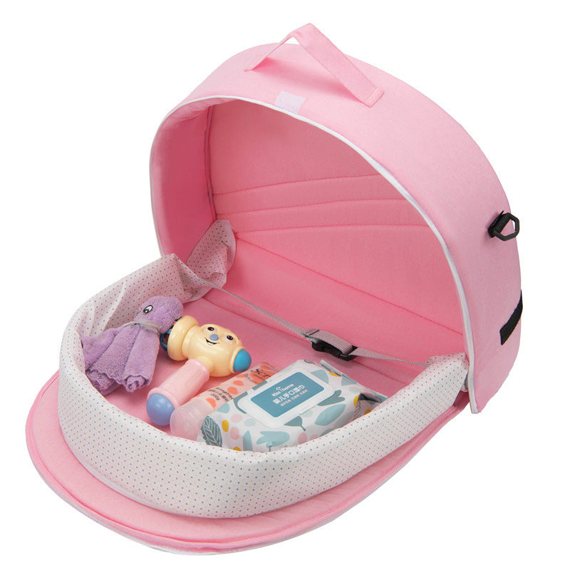Wholesale Mommy bag bed bag dual-purpose foldable with mosquito net mother and baby bag multifunctional lightweight crossbody handbag mommy bag