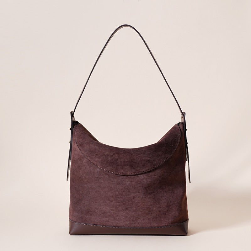 Spring and summer women's bag large capacity shoulder bag women 2025 new retro commuter shoulder bag frosted crossbody tote bag trend