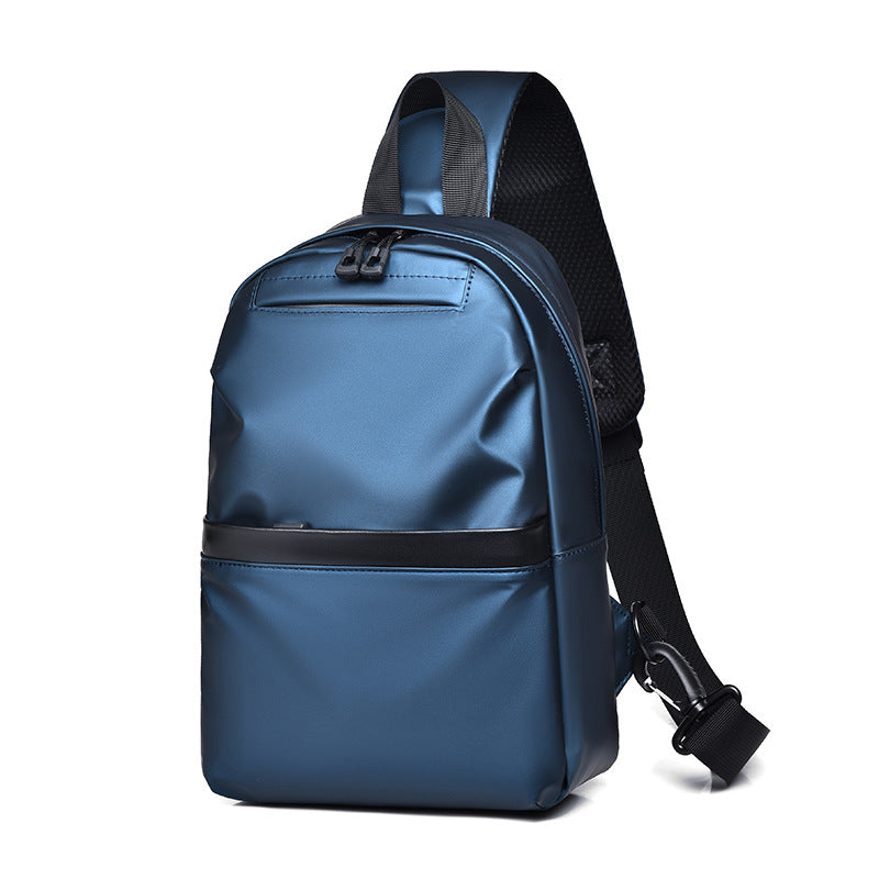 New men's sports and leisure chest bag waterproof leather membrane shoulder bag chest bag men's multi-function messenger bag chest bag