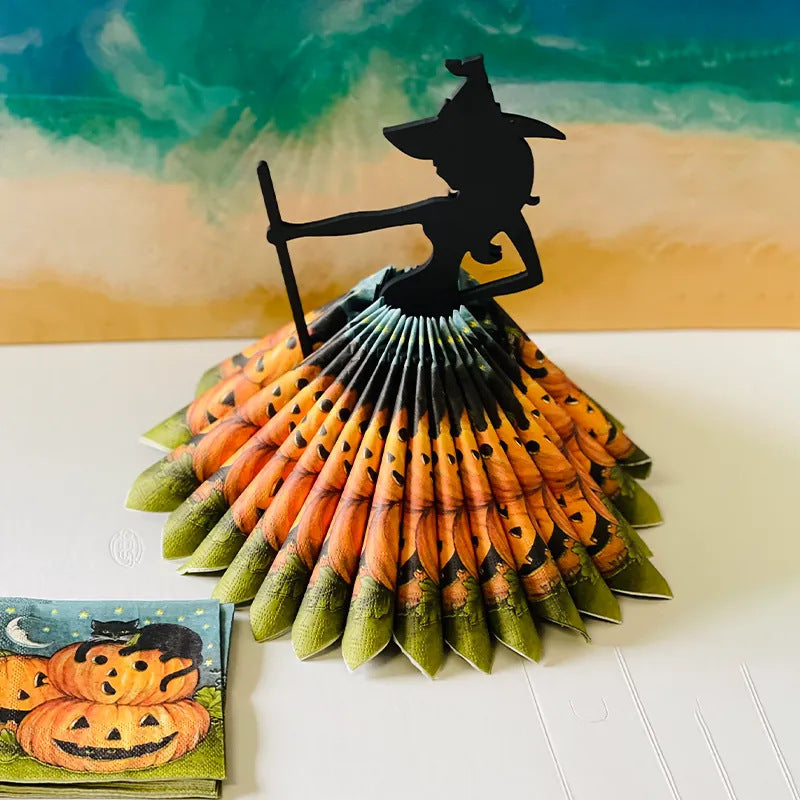 Witch Napkin Holder wooden Halloween witch napkin holder kitchen restaurant decoration ornaments