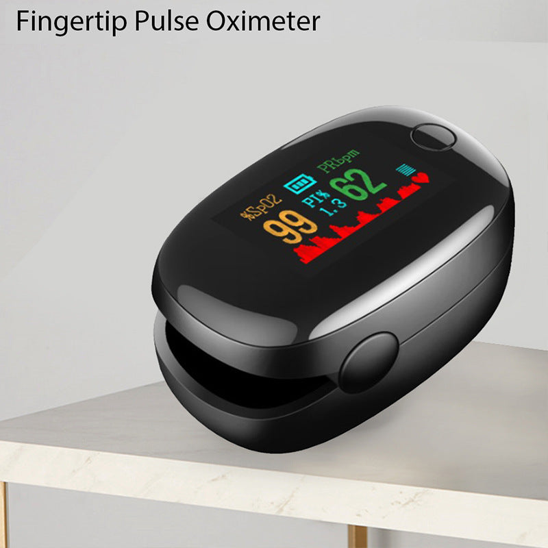 LK87 Spot Finger Clip Heart Rate Meter Fingertip Blood Oxygen Saturation Monitor Pulse Black Gem Oximeter
