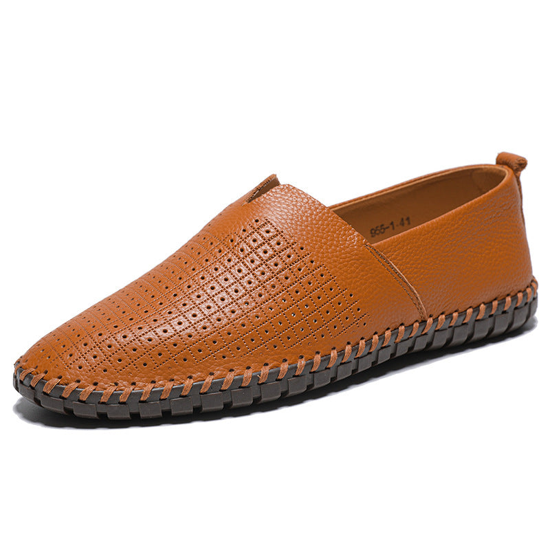 Cross-border hot-selling large-size men's casual shoes, slip-on top layer cowhide slip-on shoes, leather shoes, sizes 48, 49, and 50