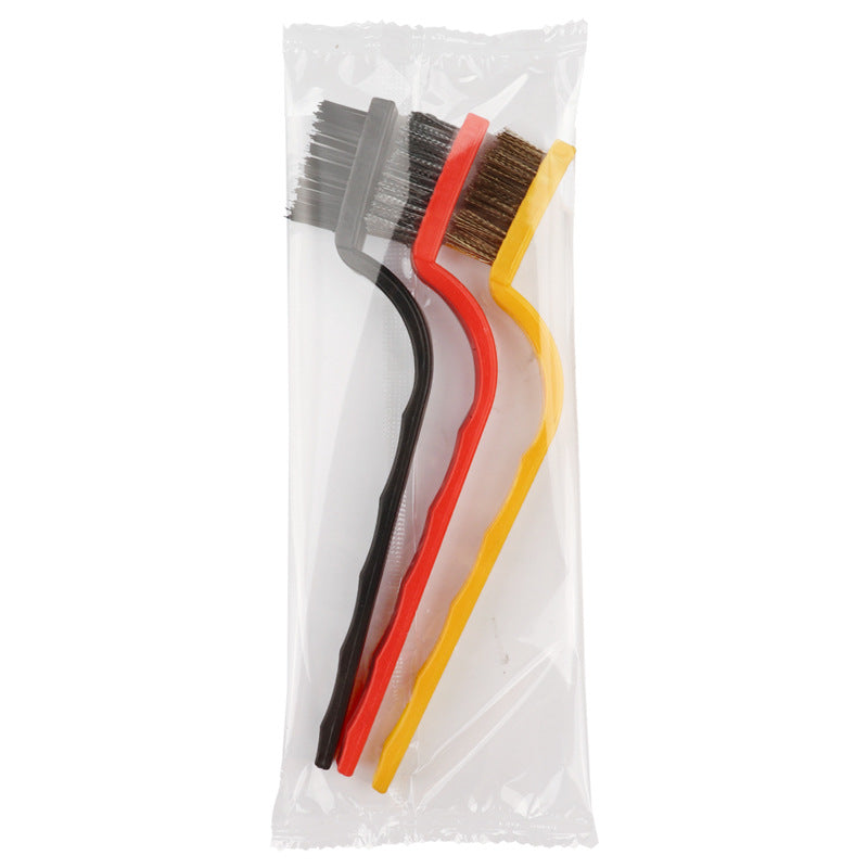 Stove brush kitchen countertop range hood gap cleaning brush pot bottom brush wire brush gas stove brush three-piece set