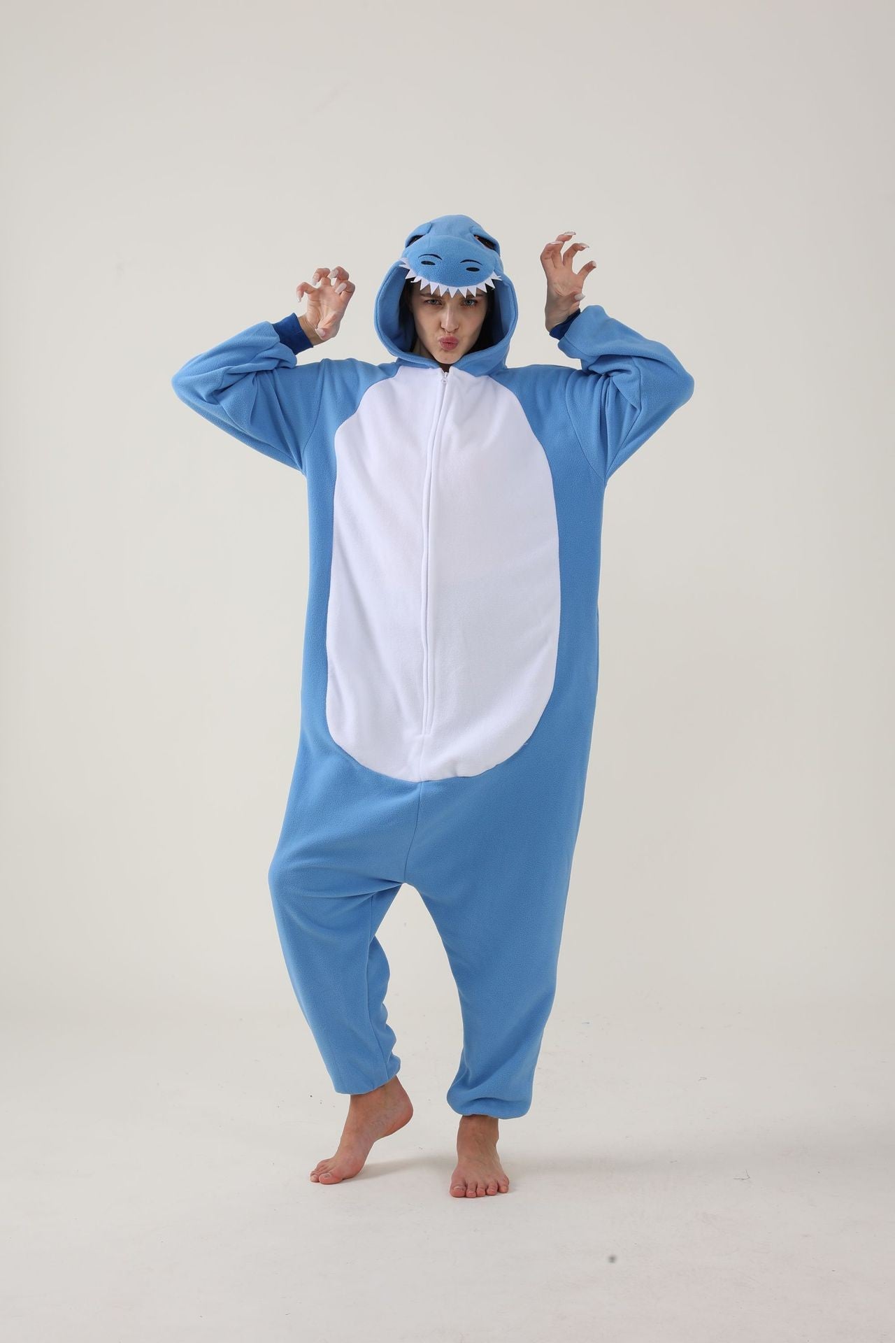 Salamander dragon taming tiger shark lion brown monkey Teletubbies adult cartoon one-piece pajamas Halloween cosp