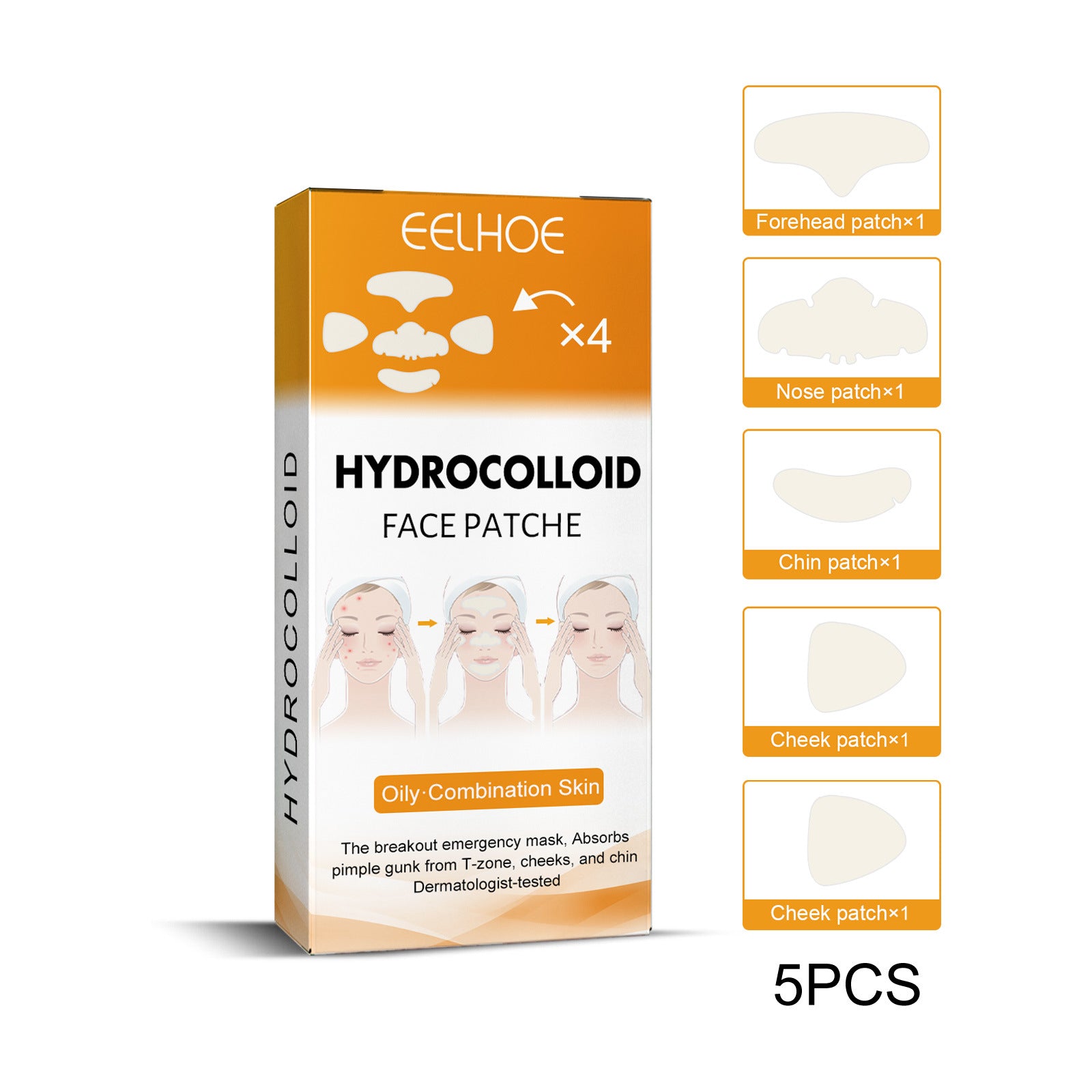 EELHOE hydrogel facial acne patch portable transparent invisible hydrogel anti-acne patch facial care concealer