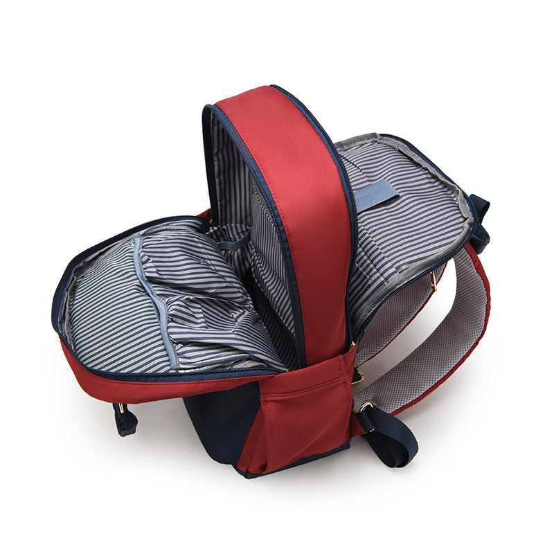 New style mommy bag with double compartments in front and back, large capacity mother and baby bag, fashionable and multifunctional mommy bag backpack for traveling