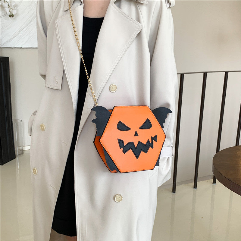 Autumn new funny pumpkin bag European and American Halloween niche design fashionable exquisite creative trend bag