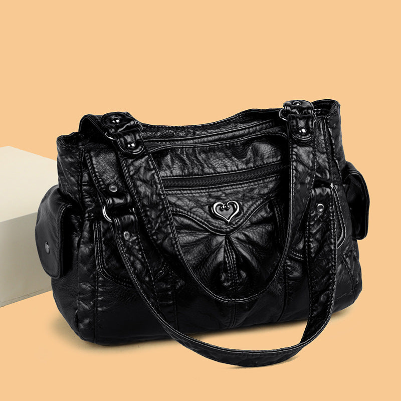 Cross-border 2025 foreign trade new women's bag fashionable large-capacity soft leather casual shoulder handbag crossbody tote bag