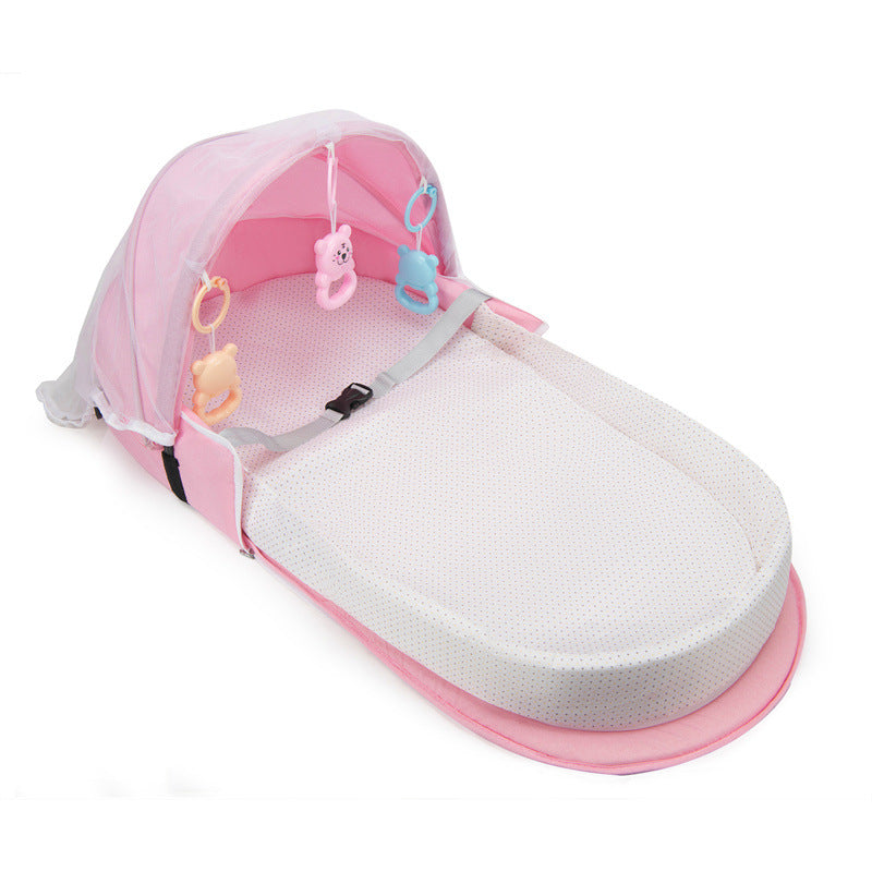 Wholesale Mommy bag bed bag dual-purpose foldable with mosquito net mother and baby bag multifunctional lightweight crossbody handbag mommy bag
