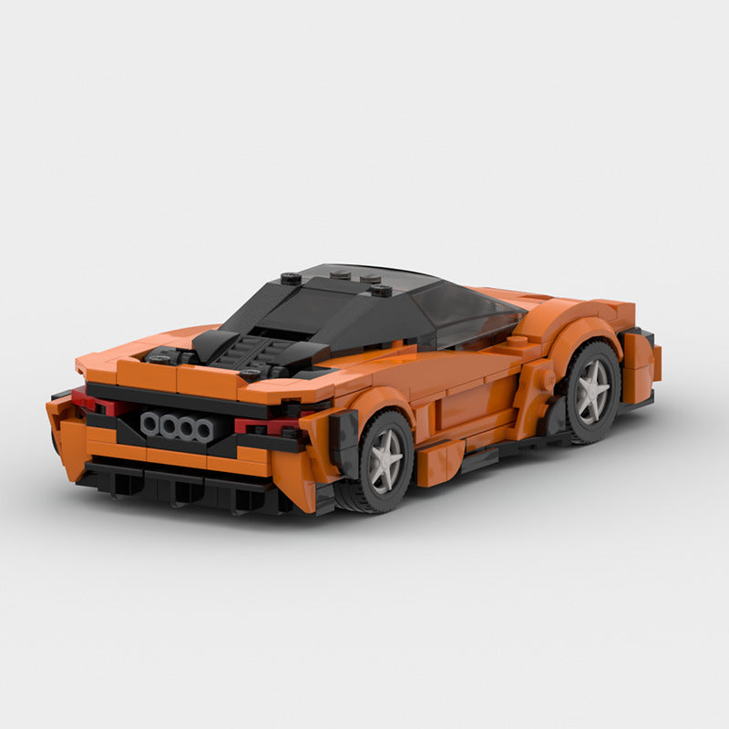 MOC building blocks compatible with Lego creative assembly orange McLaren 765LT sports car model speed series 8-grid car