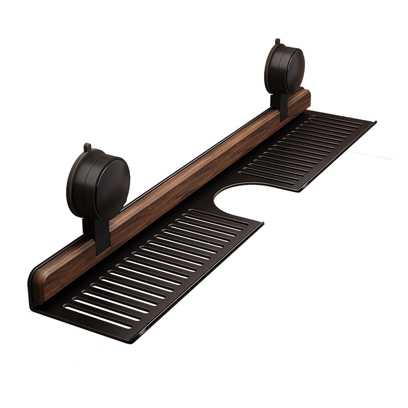 Walnut suction cup faucet rack bathroom punch-free wall-mounted bathroom wash basin sink storage rack