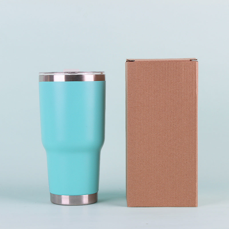 30oz car mug, ice beer mug, 304 stainless steel color insulation mug, gift mug, plastic spray mug wholesale