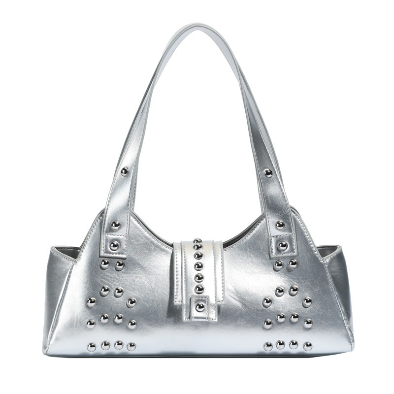 Rivet shoulder underarm bag cross-border wholesale American retro motorcycle bag fashion personality hot girl punk style handbag