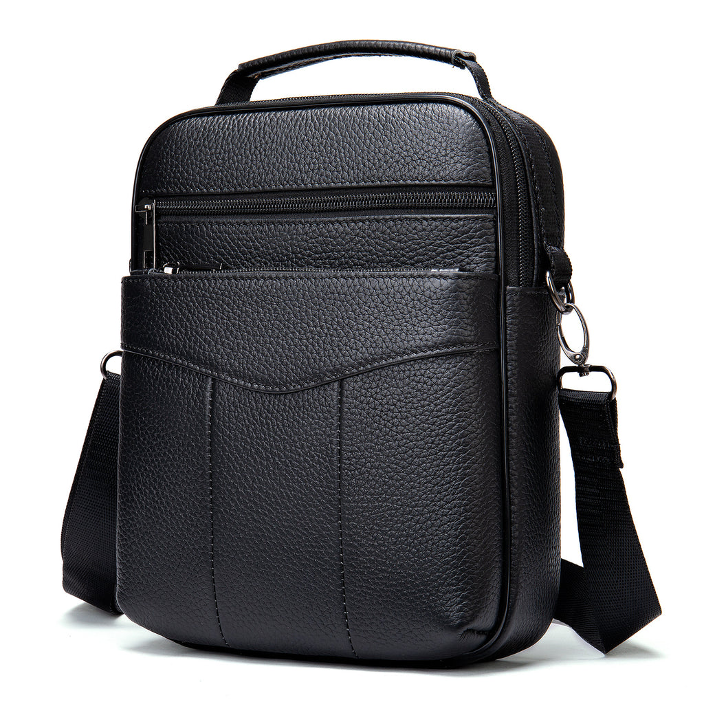 Foreign trade shoulder bag men's genuine leather messenger bag first layer cowhide casual small bag business bag vertical bag trendy