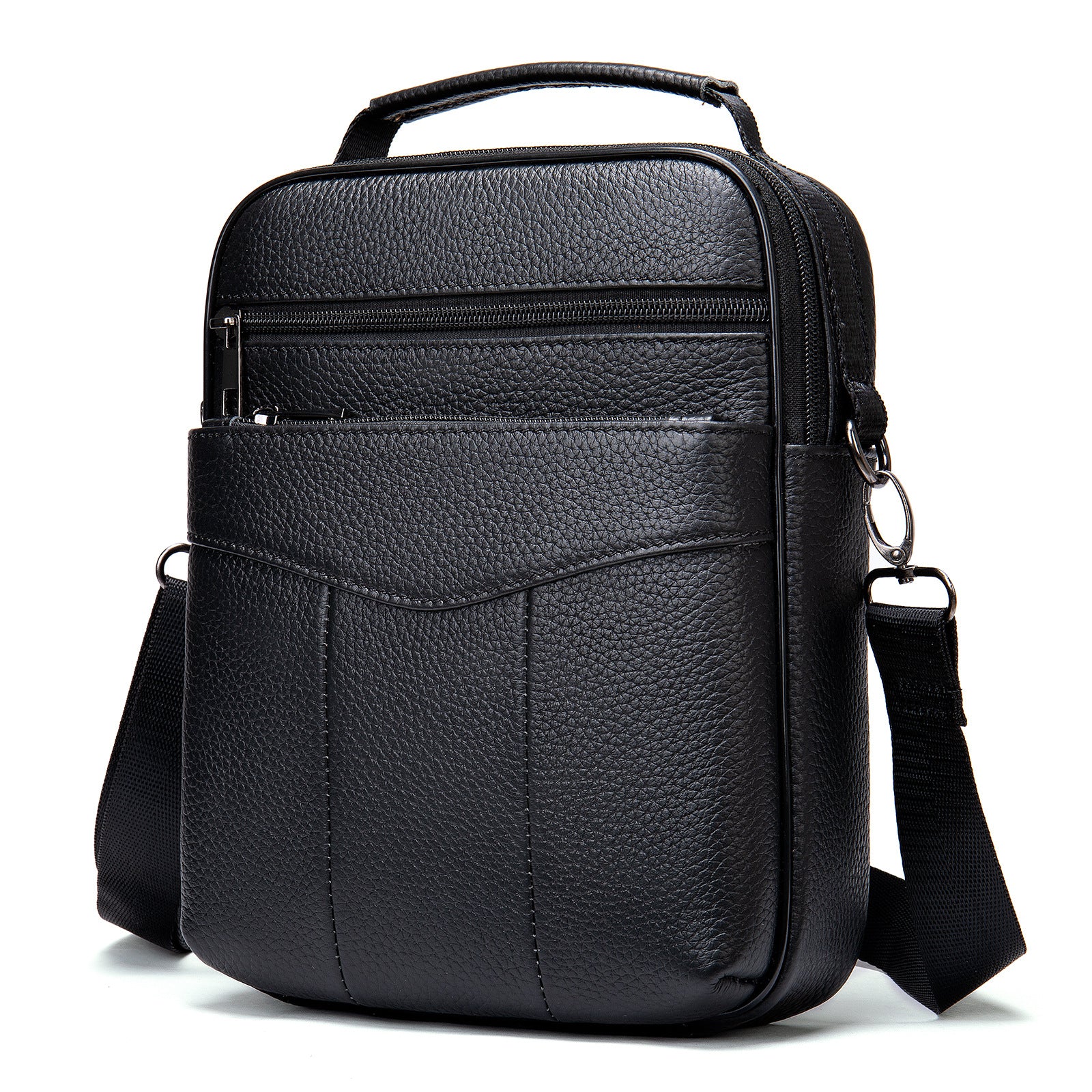 Foreign trade shoulder bag men's genuine leather messenger bag first layer cowhide casual small bag business bag vertical bag trendy
