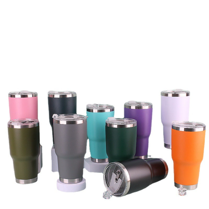 30oz car mug, ice beer mug, 304 stainless steel color insulation mug, gift mug, plastic spray mug wholesale