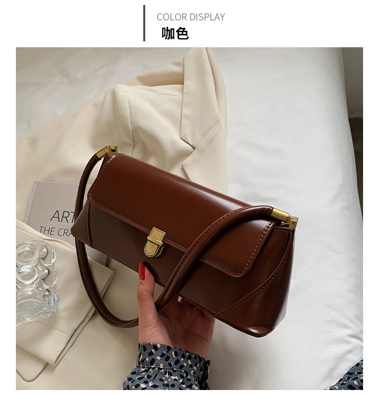 Retro high-end texture underarm bag women's bag 2025 new French niche shoulder bag versatile fashion baguette bag