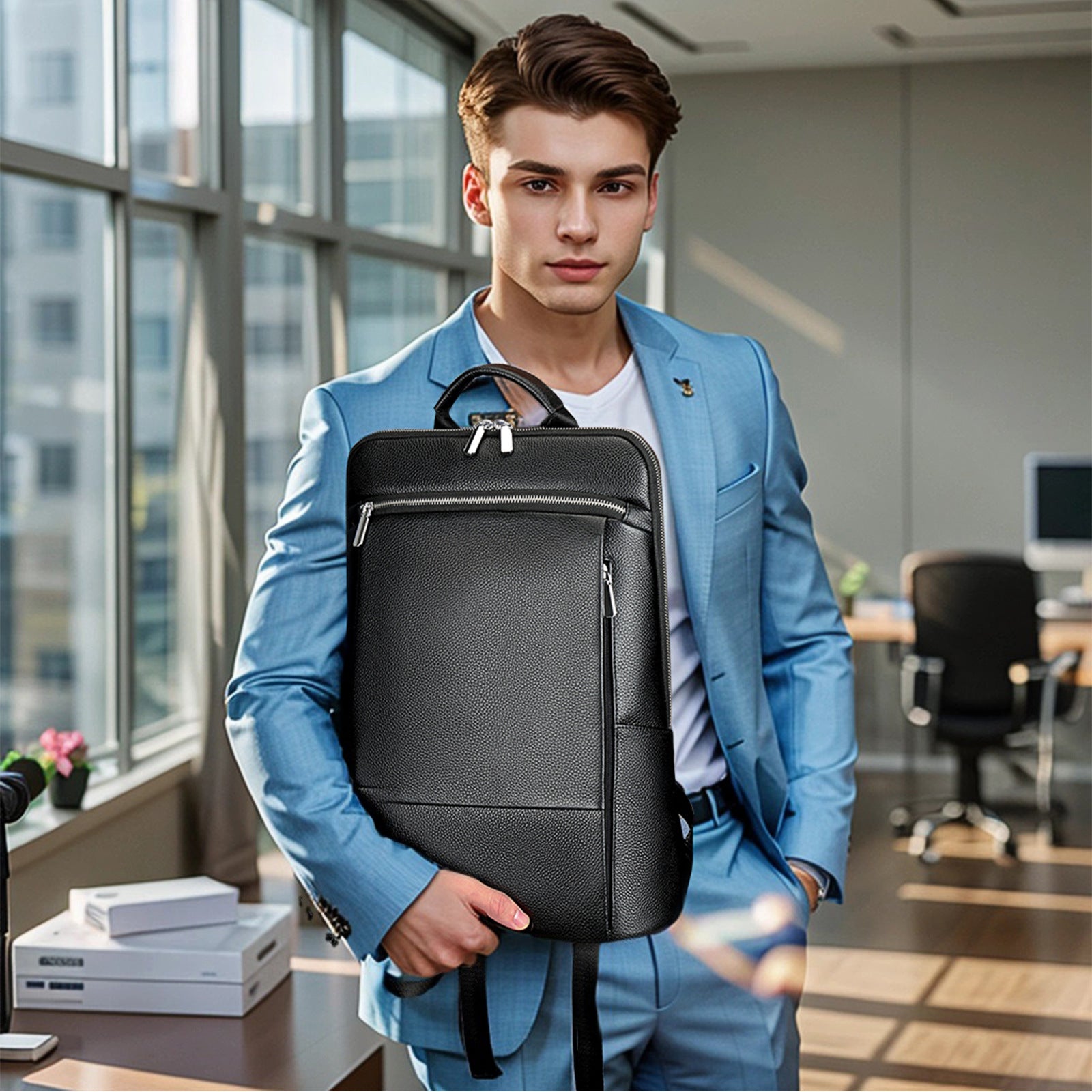 Marant genuine leather men's backpack cowhide backpack men's bag high-end business computer backpack collection men