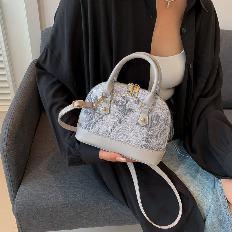 Women's simple summer commuter bag 2025 shell handbag new crossbody fashion shoulder bag embroidered women's bag