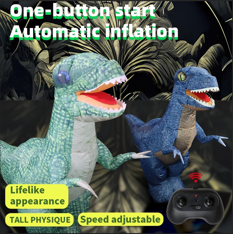 Cross-border large automatic inflatable deflation spoof electric remote control dinosaur 2.4G remote control model children's toy